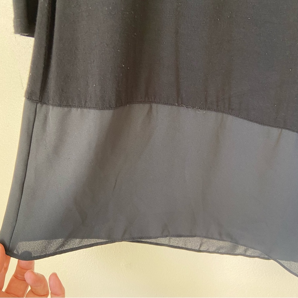 Vince Camuto Black Asymmetrical Hem Tunic Top - Picture 3 of 7